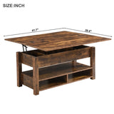 ZUN ON-TREND Lift Top Coffee Table, Multi-Functional Coffee Table with Open Shelves, WF314404AAP