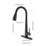 ZUN Kitchen Faucet with Pull Down Sprayer , High Arc Single Handle Kitchen Sink Faucet with Deck Plate, W92851732
