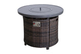 ZUN Living Source International 25" H x 32" W Aluminum Outdoor Fire Pit Table with Lid B120142404