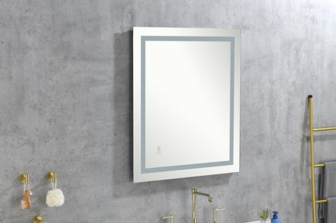 ZUN 32*24 LED Lighted Bathroom Wall Mounted Mirror with High Lumen+Anti-Fog Separately Control+Dimmer W1272109650