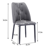 ZUN Zen Zone PU Dining Chair With Iron Metal Black Plated Legs, Suitable For dining room, bar counter, W117082452