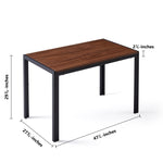 ZUN Creative Design Veneered MDF Wood Structure Rectangular Walnut Dining Table W116465057