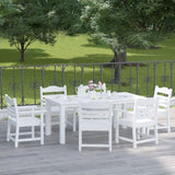 ZUN Patio Dining Chair with Armset Set of 2, Pure White with Imitation Wood Grain Wexture,HIPS Material W1209107723
