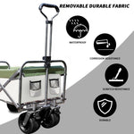 ZUN Outdoor Garden Park Utility kids wagon portable beach trolley cart camping foldable with big wheels W32190951