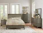 ZUN Bedroom Furniture 3 Drawers Nightstand Gray Finish Birch Veneer Nickel Hardware Bed Side Table B01146198
