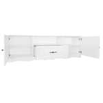 ZUN U-Can Modern TV Stand for 60+ Inch TV, with 1 Shelf, 1 Drawer and 2 Cabinets, TV Console Cabinet WF315898AAK