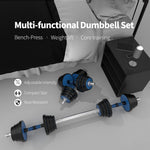 ZUN Adjustable Weights Dumbbells Set of 2, 44Lbs 2 in 1 Exercise & Fitness Dumbbells Barbell Set for Men 25292756