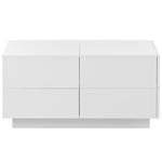 ZUN ON-TREND Extendable Coffee Table with 4 Drawers, Rectangle Cocktail Table with Hidden Storage WF303590AAK