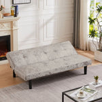 ZUN Modern sofa bed in iced velour, multi-position adjustable sofa bed, plastic feet W2272P146479
