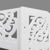 ZUN Wood-plastic Board Six Tiers Carved Shoe Rack White B 86980088