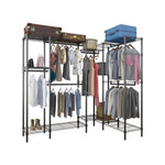 ZUN Closet Organizer Metal Garment Rack Portable Clothes Hanger Home Shelf 42795243