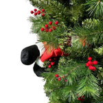 ZUN GO 7.5 FT Upside Down Christmas Tree with Berries and Santa's Legs, PVC Pine Needles, PX283443AAA
