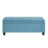ZUN Upholstered tufted button storage bench ,Linen fabric entry bench with spindle wooden legs, Bed W2186P151308