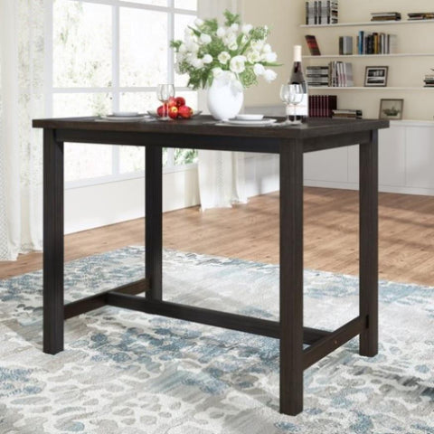 ZUN TOPMAX Rustic Wooden Counter Height Dining Table for Small Places, Espresso WF198245AAE