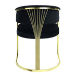 ZUN ACME Fallon Side Chair, Black Velvet & Mirrored Gold Finish DN01954