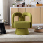 ZUN 360 Degree Swivel Cuddle Barrel Accents, Round Armchairs with Wide Upholstered, Fluffy Fabric W395131137