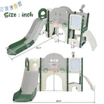ZUN Kids Slide Playset Structure 9 in 1, Freestanding Spaceship Set with Slide, Arch Tunnel, Ring Toss, PP319755AAF