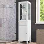 ZUN FCH Single Drawer Double Door MDF Spray Paint Bathroom Cabinet White 58731358
