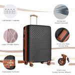 ZUN Hardshell Luggage Sets 3 Piece double spinner 8 wheels Suitcase with TSA Lock Lightweight PP304127AAA