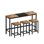ZUN Modern Design Kitchen Dining Table, Pub Table, Long Dining Table Set with 3 Stools, Convenient W757P146463