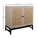 ZUN Natural rattan, 2 door cabinet, with 1 Adjustable Inner Shelves, rattan, Accent Storage Cabinet W68837258