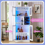 ZUN LED Wine Bar Cabinets with Wine Rack, Wine Bottle Rack, Storage Cabinet for Kitchen, Dining Room, WF320363AAK