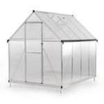 ZUN 6x8 FT Polycarbonate Greenhouse, Outdoor Walk-in Green House with Vent Window, Hinged Door, Rain W2181P156139
