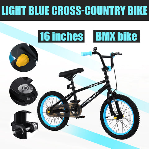 ZUN Kids Bike Boys Girls Freestyle Bicycle Mountain Bicycle 16 inch with Kickstand 16855139