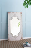ZUN 29" x 54" Distressed White Mirror with Solid Wood Frame, French Country Floor Mirror for Living Room W2078135187