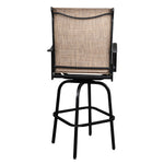 ZUN 2pcs Wrought Iron Swivel Bar Chair Patio Swivel Bar Stools Black 96704878
