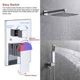 ZUN Shower System Shower Faucet Combo Set Wall Mounted with 12" Rainfall Shower Head and handheld shower 87609196