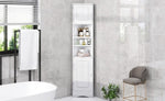 ZUN Multi-Functional Corner Cabinet Tall Bathroom Storage Cabinet with Two Doors and Adjustable Shelves, WF294602AAK