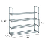 ZUN 4 Tiers Shoe Rack Shoe Tower Shelf Storage Organizer For Bedroom, Entryway, Hallway, and Closet Gray 18934280