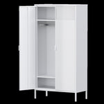 ZUN Metal Wardrobe Cabinet, Armoire Wardrobe Closet Hanging Rod and Doors, Metal Wardrobe Closet 72467009