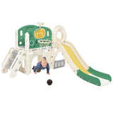 ZUN Kids Slide Playset Structure, Freestanding Castle Climbing Crawling Playhouse with Slide, Arch PP300683AAL