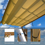 ZUN Outdoor Retractable Pergola with Weather-Resistant Sun Shade Canopy, Aluminum Pergola Gazebo for W1859110171