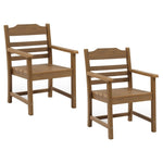 ZUN Patio Dining Chair with Armset Set of 2, HIPS Materialwith Imitation Wood Grain Wexture chair for W1209107725