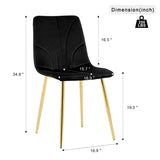 ZUN Modern simple light luxury dining black home bedroom stool back dressing student desk W210122575