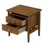 ZUN Mid Century Modern Wood 2-Drawer Nightstand for Bedroom,Living Room,Rubberwood WF308314AAD