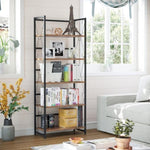 ZUN 64 '' Tall 5 Tiers Bookshelf Classically Modern Metal Frame Bookshelf Book Rack Storage Rack Shelves W2181P164300