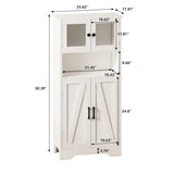ZUN Four Door Storages with LED Light, Open Shelf, Display with Transparent Acrylic W757113278
