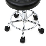 ZUN Round Shape Adjustable Salon Stool with Back and Line Black 29871662