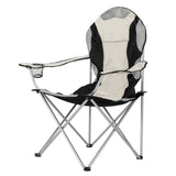 ZUN Medium Camping Chair Fishing Chair Folding Chair Black Gray 38883935