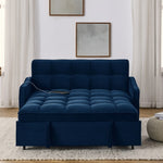 ZUN Loveseats Sofa Bed with Pull-out Bed,Adjsutable Back and Two Arm Pocket,TypeC and USB Charging with W1413124444
