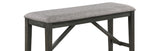 ZUN Transitional Farmhouse 1pc Dark Finish Counter Height Bench Light Gray Upholstered Seat Dining Room B011138341