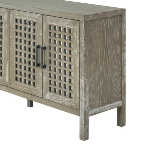 ZUN TXREM Retro Mirrored Sideboard with Closed Grain Pattern for Dining Room, Living Room and WF309352AAE