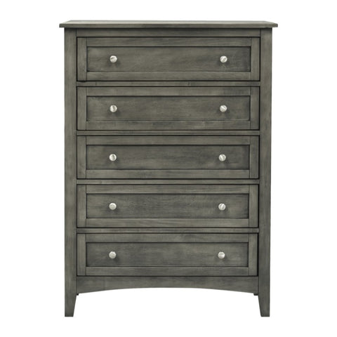ZUN Cool Gray Finish 1pc Chest of Drawers Nickel Tone Knobs Transitional Style Bedroom Furniture B01151901