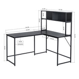 ZUN L-Shaped Desk with Hutch Reversible Corner Computer Desk with Storage Shelves, Industrial 54.3" L W1314130138