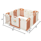 ZUN Sukko 14 Panel Baby Playpen Safety Play Yard Home Indoor Outdoor 52186182