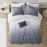 ZUN Ombre Printed Clipped Jacquard Comforter Set B03595957